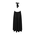 thumbnail image 6 of Zynoxe Backless Dress Women Summer Halter Neck Maxi Dress Solid Color Sleeveless Smocked Flowy Beach Vacation Long Dresses for Women Black M, 6 of 7