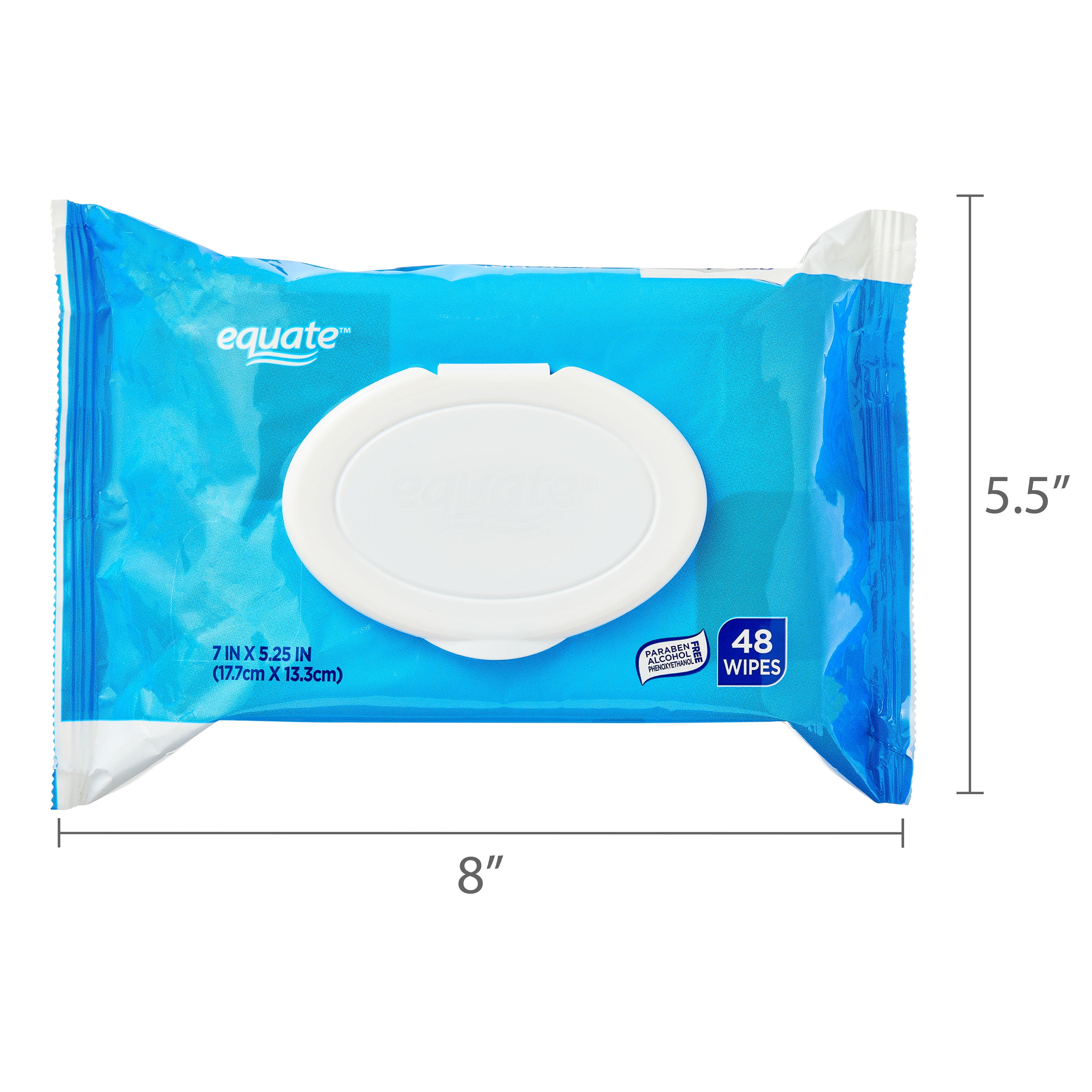 (4 pack) Equate Flushable Wet Wipes, Fresh Scent, 48 Wipes