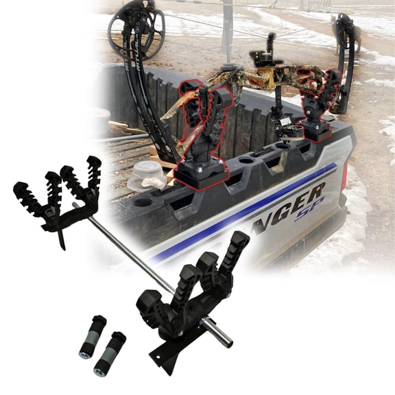 Hornet Outdoors #HO-DBM-2006 Black Steel Double Bow/Tool Mount for UTV Polaris Ranger