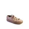 Pre-owned|Louis Vuitton Womens Textured Leather Monogram Tennis Shoes Beige Size 36.5