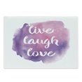 thumbnail image 1 of Live Laugh Love Cutting Board, Wise and Happy Life Message on Watercolor Paintbrush Effects Print, Decorative Tempered Glass Cutting and Serving Board, Large Size, Purple White Pink, by Ambesonne, 1 of 1