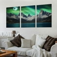 thumbnail image 2 of Nawypu  Canvas Wall art Aurora Landscape Painting Wall art black and white iceberg pictures decorated farmhouse wall art and living room bedroom ready to hang 12''x16''X3 Panels, 2 of 4