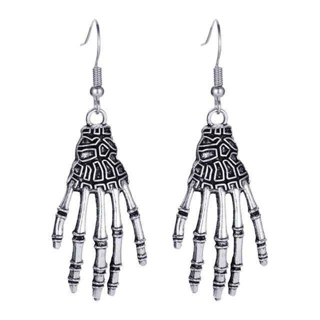 Pendientes para mujer, regalos para mujer, pendientes de Halloween, pendientes de calavera y araña, pendientes desgastados, pendientes