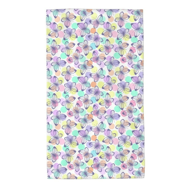 Fotbe Butterflies on Polka Dots Toalla Premium con Patrón, Toalla de Microfibra de Secado Rápido, Ligera y Altamente Absorbente (27.5x16in), Ideal para Uso Diario