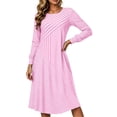 thumbnail image 5 of Omexry Cute Summer Dresses Women's Fashion And Leisure Splicing Long Sleeve Round Neck Loose And Comfortable Dress, 5 of 7