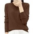 thumbnail image 3 of Juslio Womens Sweaters Pullovers Sweaters Solid V Neck Knit Fashion Coffee, 3 of 3