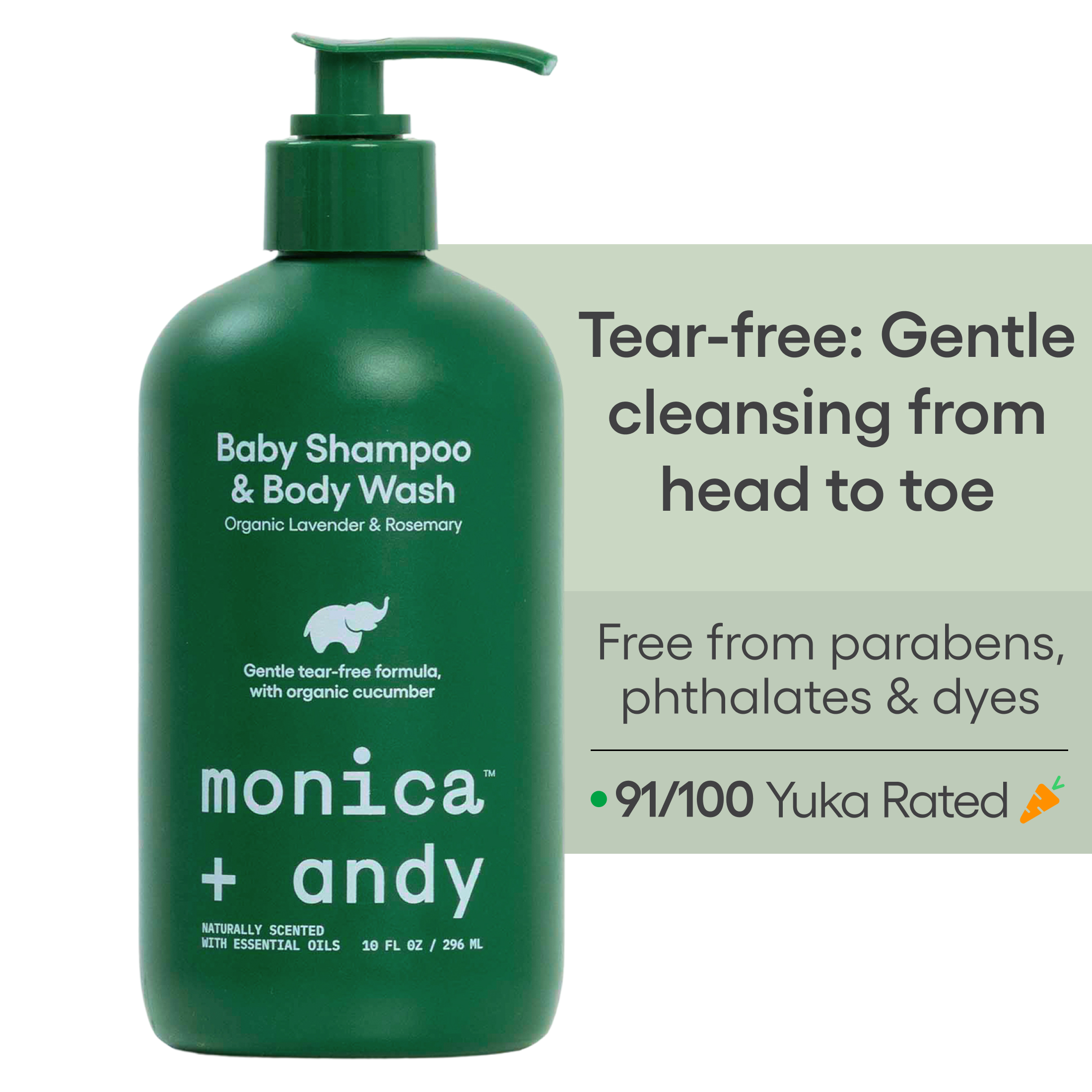 Monica + Andy Lavender & Rosemary 2-in-1 Baby Shampoo & Body Wash, 10 fl oz