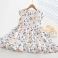 thumbnail image 2 of Bovxnpu Summer Girls Dresses, Girls Cotton Dress with Ruffle Sleeves, Flying Sleeves Cotton Silk Skirt Thin Cool And Print Dress For Children And Babies 7 Years, 2 of 2