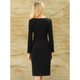 thumbnail image 5 of DARING DIVA Funeral Wear Long Sleeve Pencil Dress S Black, 5 of 7