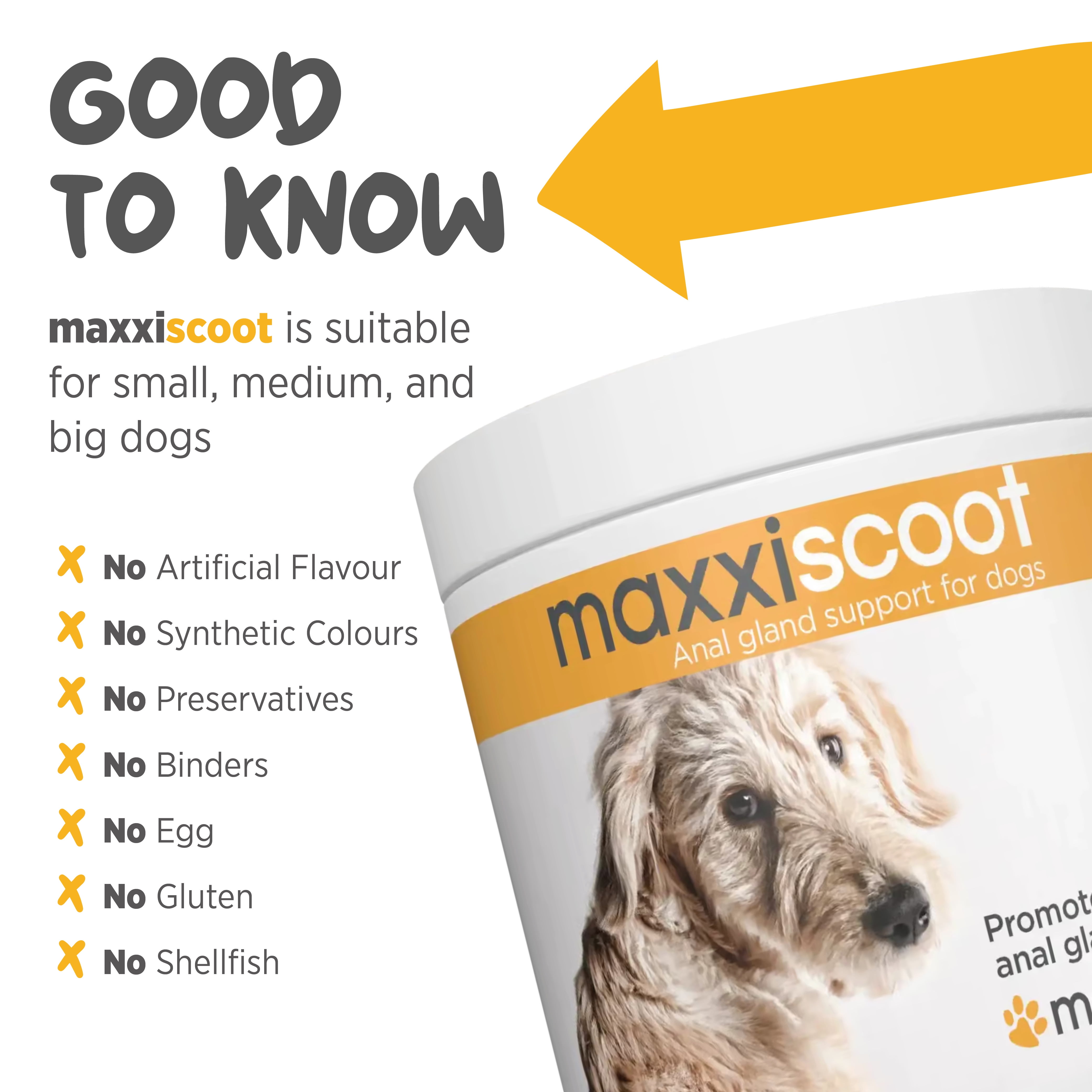 maxxipaws maxxiscoot Anal Gland & Digestive Health Support for Dogs - Powder Supplement, 5oz