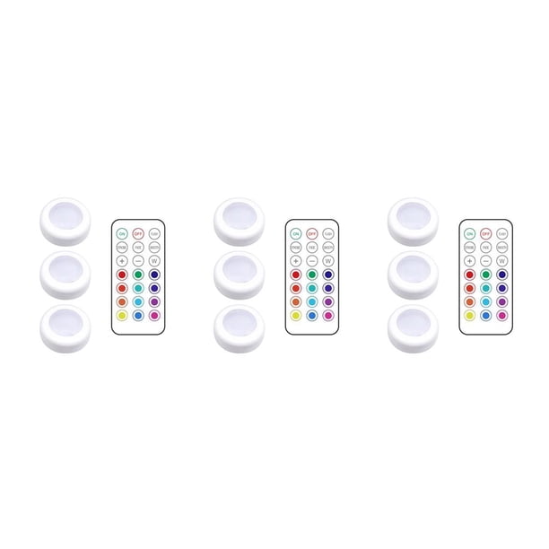 Luz LED Toystoory para armario Control remoto RGB 0,5 W lámparas inalámbricas de cocina luz nocturna compacta para dormitorio con pilas