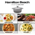 thumbnail image 7 of Hamilton Beach Enameled Cast Iron Dutch Oven Gray (3-Quart) | Cream Enamel Coating Dutch Oven Pot with Lid | Cast Iron Dutch Oven with Even Heat Distribution | Easy Grip to Handles & Multipurpose, 7 of 7
