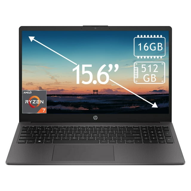 Laptop HP 15.6' Ryzen7 16GB 512GB Negra A82ZVUA