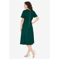 thumbnail image 2 of Roaman's Women's Plus Size Ponte Flared Dress, 2 of 6