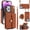 Brown, variant on Allytechgroup for iPhone 17 Wallet Case with 5 Cards Holders, Detachable Hand Strap & Shoulder Lanyard RFID Blocking Shockproof Protective Case for iPhone 17 Girls Women, Violet