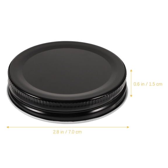 NICEXMAS 10Pcs Black Wide Mouth Metal Jar Lids Airtight Seal for Sealing Yogurt Honey and Jam Jars