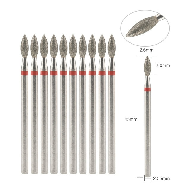 10 Uds. Fresa de diamante para manicura, brocas eléctricas para uñas, accesorio, máquina de pedicura, lima de uñas, herramienta removedora de Gel