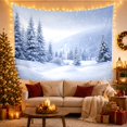 thumbnail image 3 of Blue Fir Trees in Snowy Mountain Valley, Serene Illustration for Nature Lovers, Winter Landscape Decor, Christmas Gift, Tapestry Wall Hanging for Bedroom and Living Room, 3 of 6