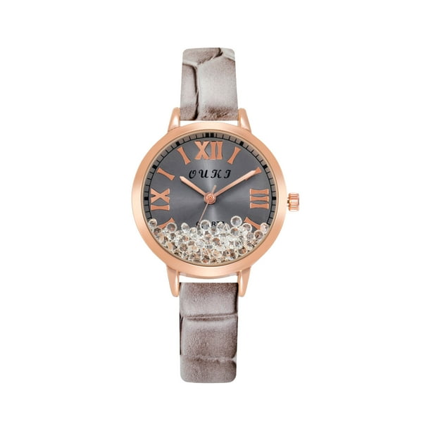 Reloj de cuarzo para mujer, relojes para mujer, moda para mujer, cristal dorado, cuero, analógico, reloj de pulsera de cuarzo, el reloj