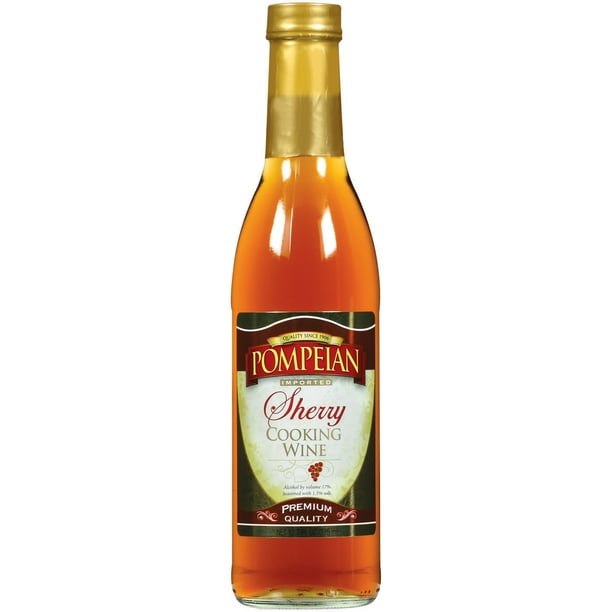 Pompeian Sherry Imported Cooking Wine 12.7 Oz Glass Bottle Walmart
