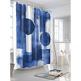 thumbnail image 3 of Fsddascl Geometric Blue Shower Curtain Set - 72" x 78" Washable Bathtub Curtain with 12 Hooks, Simple Abstract Modern Oil Painting Waterproof Fabric Stall Shower Curtains for Bathroom/Bathtub Décor, 3 of 6