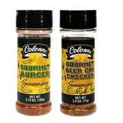 Colonna BBQ Rub Seasonings, 1- 2.5oz Beer Can Chicken, and 1- 3.75oz Sizzling Gourmet Burger Spices Meat Rub, Dry Marinade Multipurpose Use for Home Kitchen Summer Grilling Barbecue Party