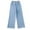 Blue, variant on Ruyang Girls Elastic Waist Wide Leg Jeans Solid Color Baggy High Waist Wash Jeans All Seasons Wear Fashion Denim Pants