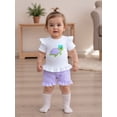 thumbnail image 4 of BemeyourBBs Toddler Baby Girl Summer Clothes Turtle Outfits Cute Turtle Embroidered Short Sleeve T Shirt Tops Elastic Waist Ruffle Plaid Shorts 2Pcs Clothes Set, 4 of 9