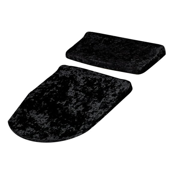 Tapa de inodoro y tapa de tanque de inodoro, poliéster, reemplazo de decoración para baño, accesorio portátil elástico premium, color negro