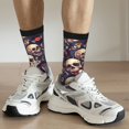 thumbnail image 6 of Pofeuu Skull record rock Print Crew Socks, Adult Running Hiking Socks for Youth and Adult, 6 of 6
