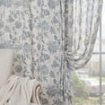 thumbnail image 7 of Linen Blue Floral Curtains for Bedroom, 84 Inch Length Printed Flower French Country Curtains for Living Room Light Filtering Drapes, Rod Pocket Window Treatments, 2 Panels Blue, 7 of 7