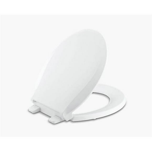 Cachet Slow Close Round Plastic Toilet Seat&#44; White