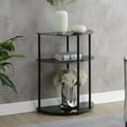 thumbnail image 4 of Designs2Go Classic Three-Tier Half-Circle Entryway Hall Table in Black Glass, 4 of 6