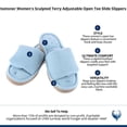 thumbnail image 5 of Women's isotoner Gemma Micro Terry Cloth Adjustable Slide Slippers Color: Blue Fog Size: MEDIUM, 5 of 5