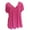 Hot Pink, variant on LINGLANG Womens Summer Tops Boho Floral V Neck Short Sleeve Loose Fit Blouse Plus Size Shirt