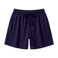 thumbnail image 3 of HKYNLAG Womens Cotton Linen Shorts Plus Size Elastic Waist Bermuda Shorts Casual Drawstring Lounge Shorts for 2026 Summer Vacation Navy 3XL, 3 of 7