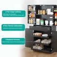 thumbnail image 5 of 72 Inch Fluted Kitchen Pantry Cabinet with Keyboard Drawers and 6 Door Shelves Adjustable, Modern Freestanding Storage Cupboard with Built-in Spice Rack for Bathroom, Dining Room and Entryway, Black, 5 of 9