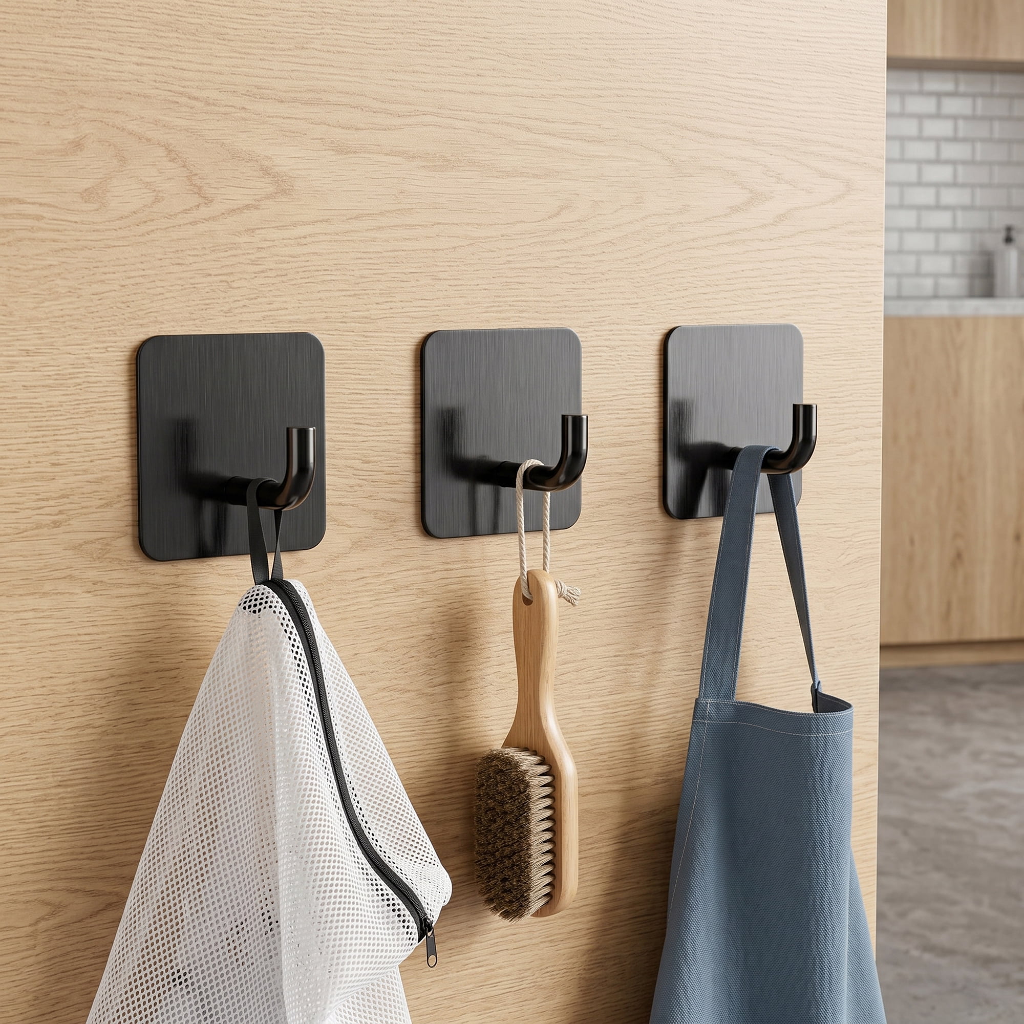 Unique Bargains 12Pcs Utility Hooks Metal Square Durable Hooks Black 1.8x1.8inch