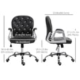 thumbnail image 2 of Black Adjustable Office Chair with Tufted Back & PU Leather - Comfortable Computer Desk Task Chair, 23.4" x 23.8" x 40.6" - Ideal for Home Office & Workspaces, 2 of 7