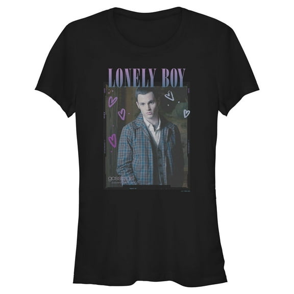 Junior's Gossip Girl Dan Humphrey Lonely Boy  Graphic Tee Black 2X Large