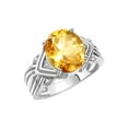 thumbnail image 3 of RYLOS Bagues pour Femmes Bague en or Blanc 14K Pierre Précieuse 12X10MM et Diamants Superbe Bague pour Doigt du Milieu Ou Index Novembre Citrine Bijoux Taille 13, 3 of 7