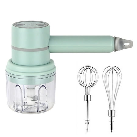 

Two in One Multifunctional Mixer for Mashing Garlic and Beating Eggs Electric Cordless Portable USB 3-speed Adjustable Mixer with Double Stick Egg Beater 250ml Garlic Masher