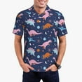 thumbnail image 3 of Rocae Dinosaur for Men's Short Sleeve Polo Shirt, Quick Drying Performance Moisture Wicking Sports Men's Golf Shirt Small, 3 of 9
