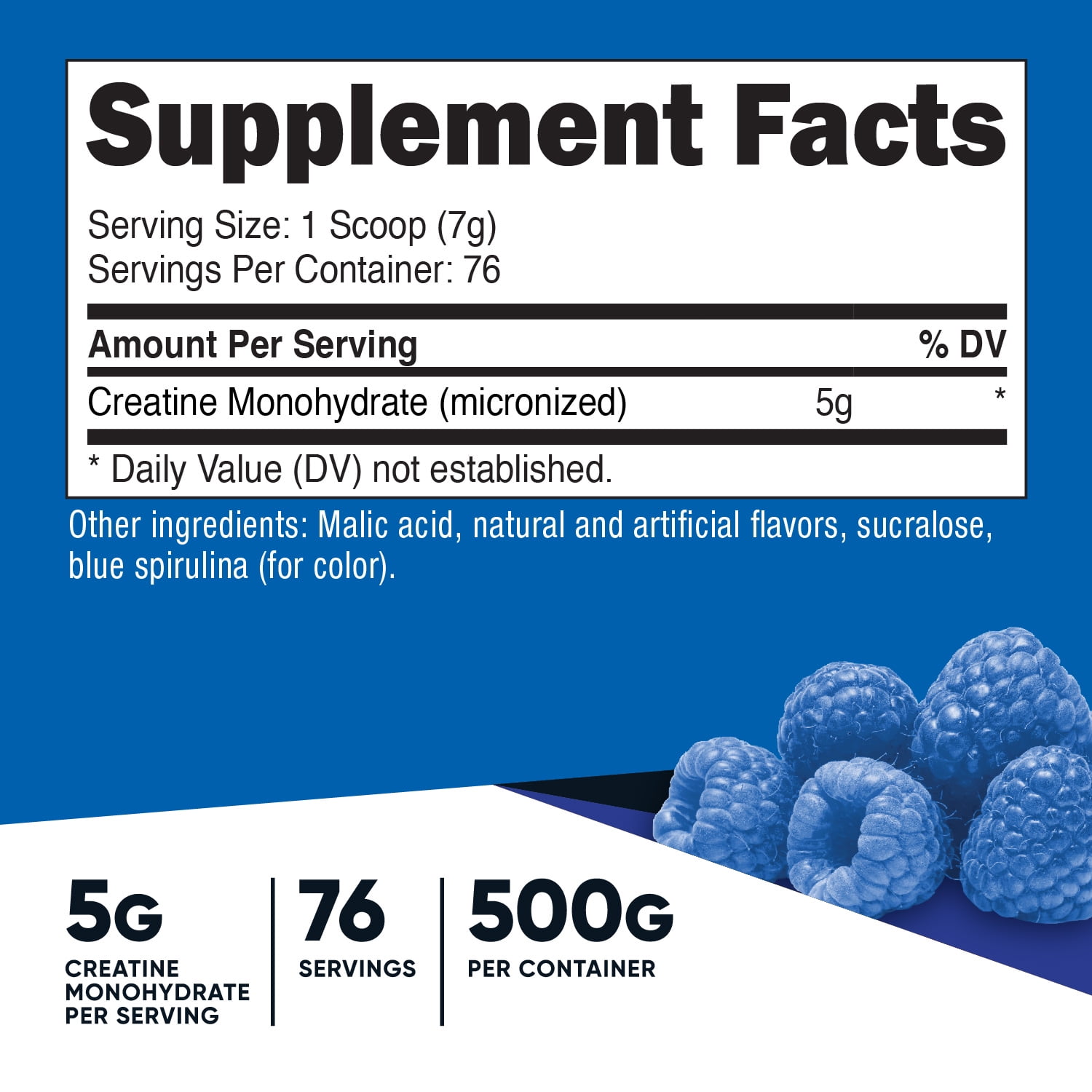 Nutricost Creatine Monohydrate Supplement Powder (500 Grams) (Blue Raspberry)