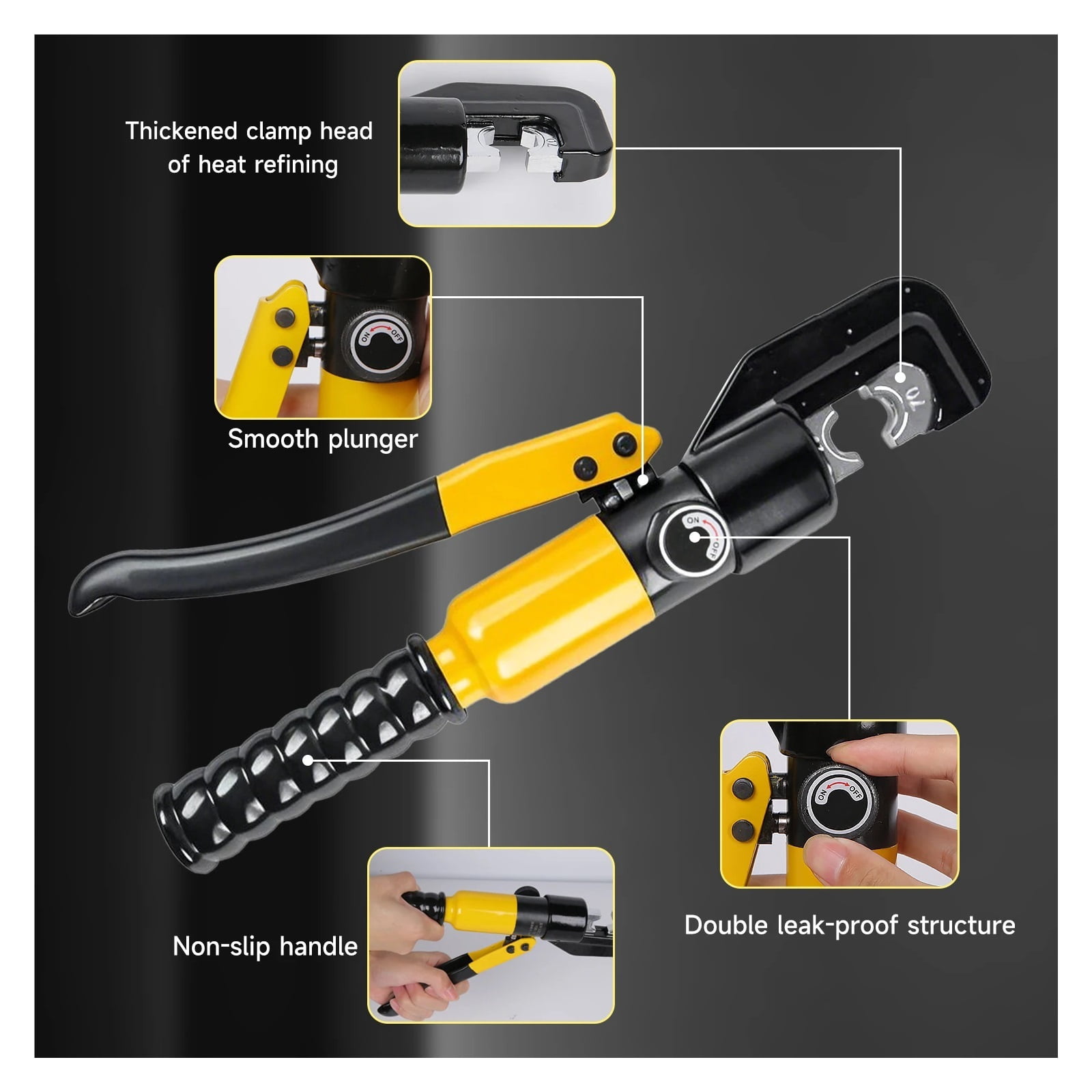 Hydraulic Clamp Home Hydraulic Crimping Tool DIY Cable Wiring Crimping Plier Cordless Hydraulic Press Manual Hydraulic Pliers ,Professional Tools