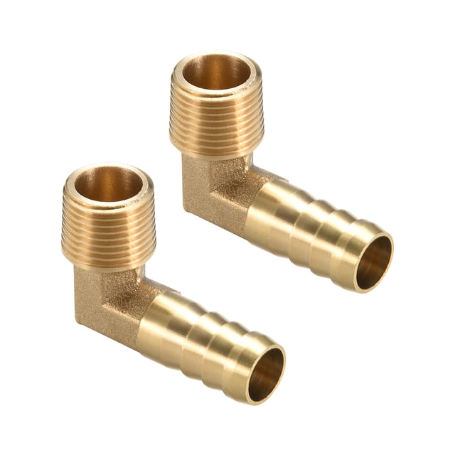 Conector de tubería macho en forma de espina de latón de 90 grados Unique Bargains 12mm