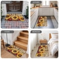 thumbnail image 6 of Sunflower Brown Wooden Door Mat&nbsp;Indoor Outdoor Entrance, Non Slip Rug for Kitchen Bathroom Entryway Rug, Vintage Flowers Butterfly Washable Doormat Floor Mat for Office Home Decor 20x31.5 Inch, 6 of 8