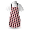 thumbnail image 3 of Red and Black Apron Hypnotizing Vintage Zigzag Chevron Wave Seem Retro Border Like Image, Unisex Kitchen Bib Apron with Adjustable Neck for Cooking Baking Gardening, Vermilion White, by Ambesonne, 3 of 3