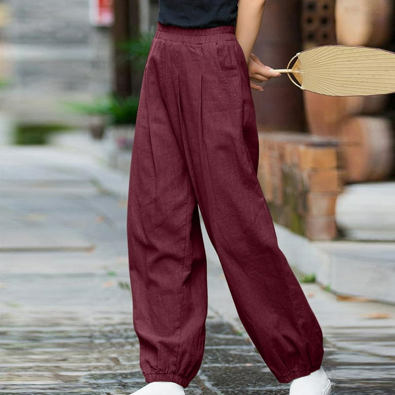 HUPOM Straight Leg Sweatpants For Women Pants Legging Low Waist