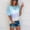 Sky Blue, variant on Giftesty Women's Summer Tie-Dye Short Sleeve Crew-Neck T-Shirt Casual Tee Tops(S-5XL)